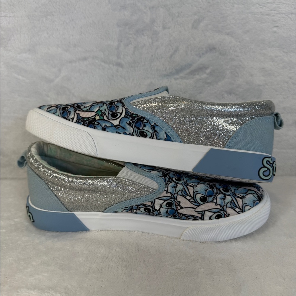 Ground Up Disney Lilo Stitch Silver Glitters Slip On Shoes Sneaker Youth Size 5